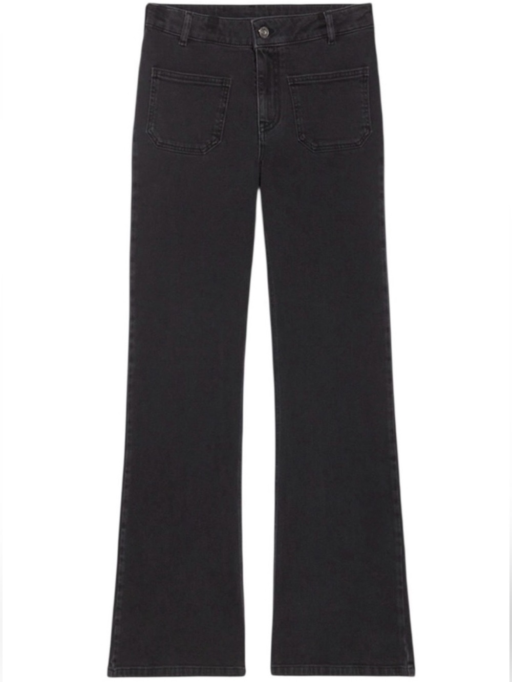 Vanessa Bruno Dompay Flare Jeans Washed Black‎ High Waist Size 44